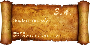 Septei Anikó névjegykártya